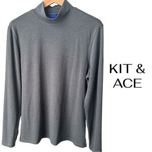 Kit & Ace Grey Turtle Neck Long Sleeve Top | Women’s Large | Extreme Soft
